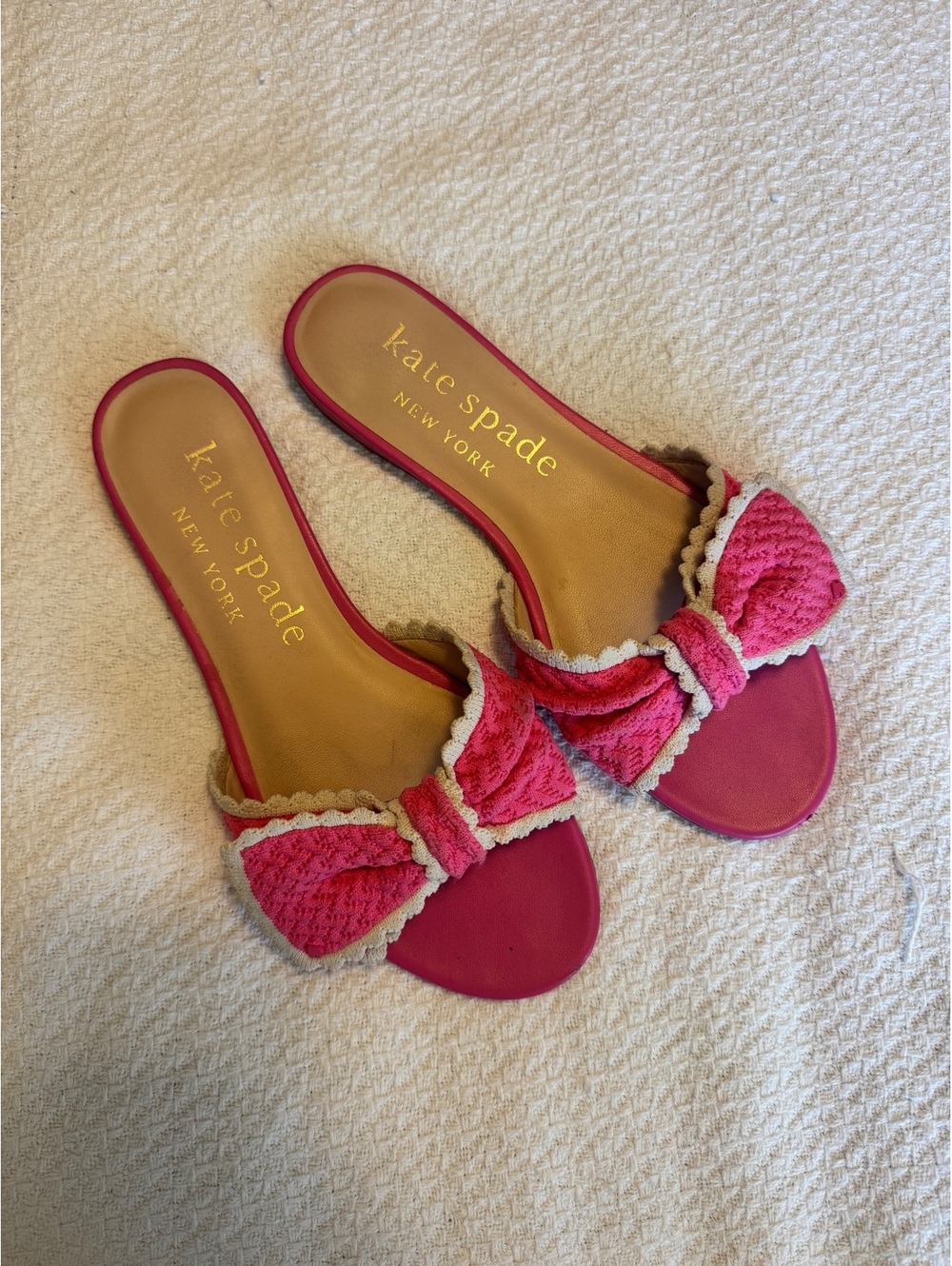 Kate Spade Pink Bow Slide Sandals Size 8.5